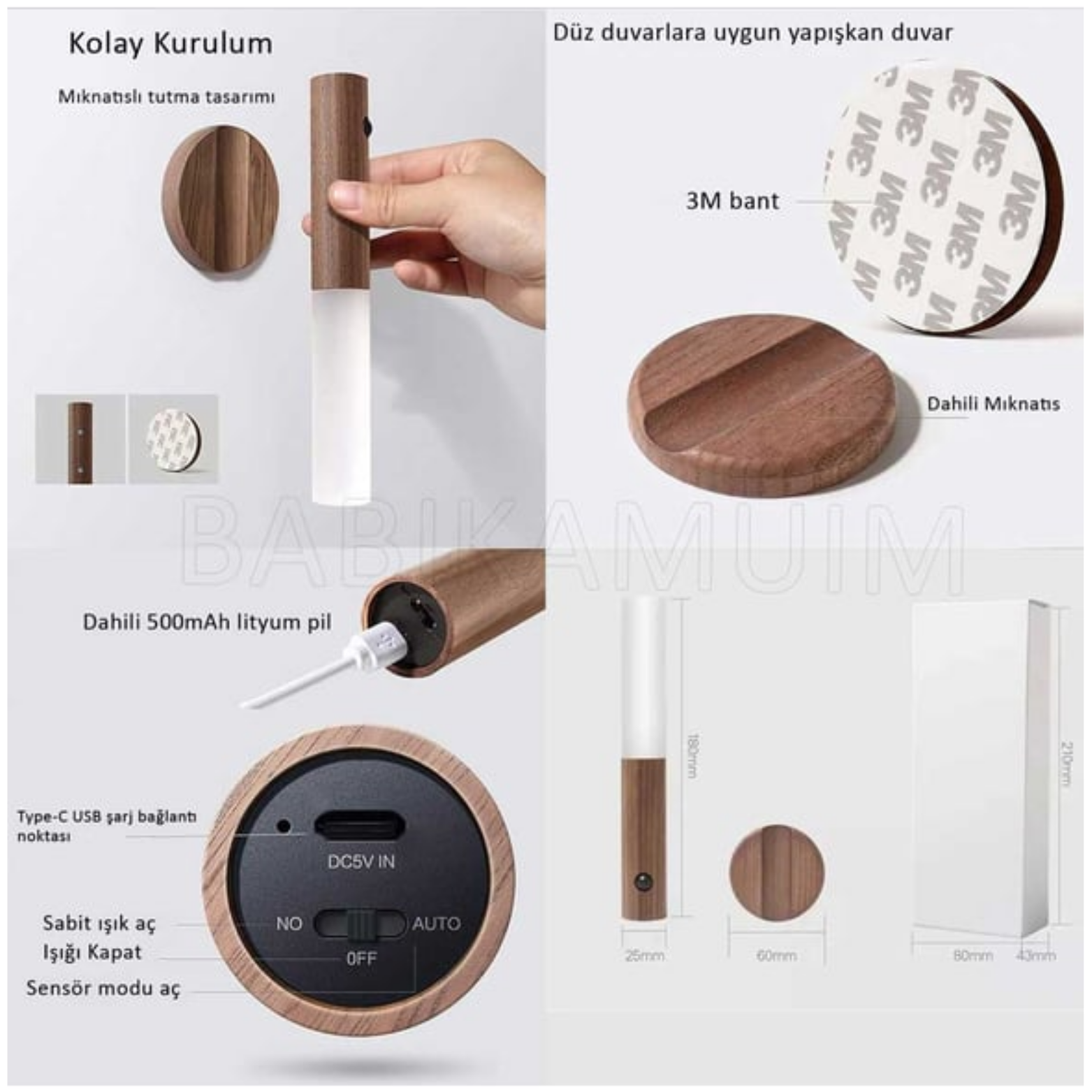 DOLUNAY ŞARJLI LED APLİK